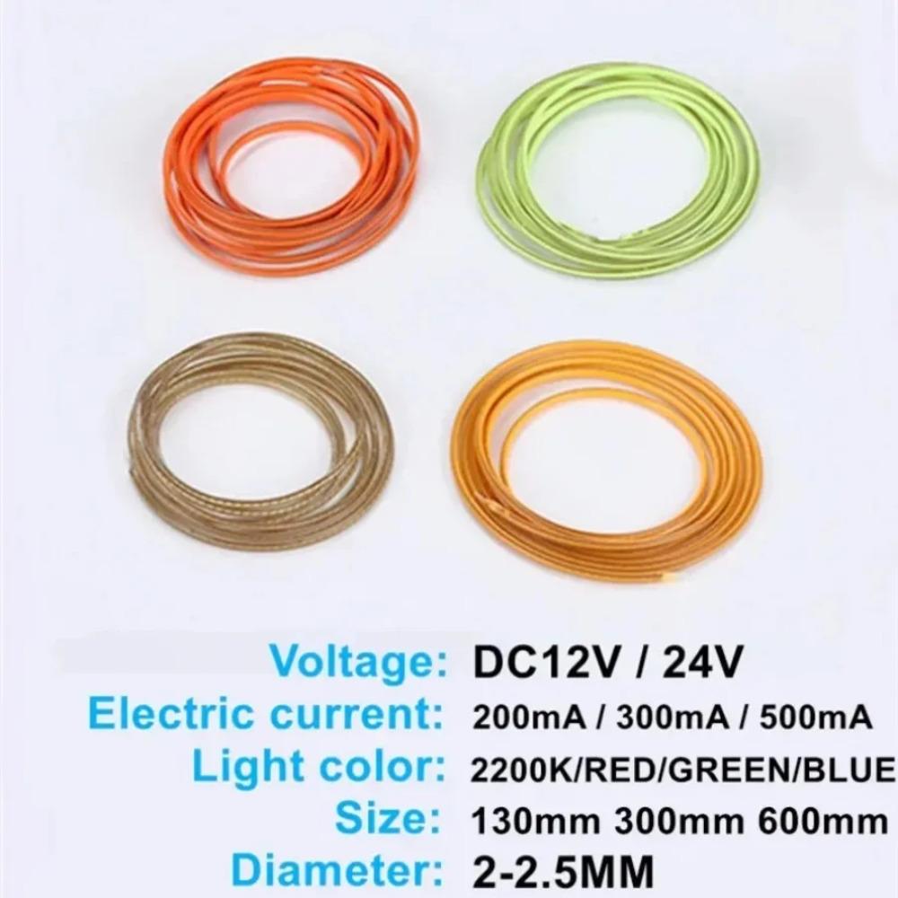 2Pcs Overlength LED Flexible Ultra Slim Filament 12V 24V Spiral Bulb Filament Retro Edison Bulb Parts Diode Light Strip Decoration