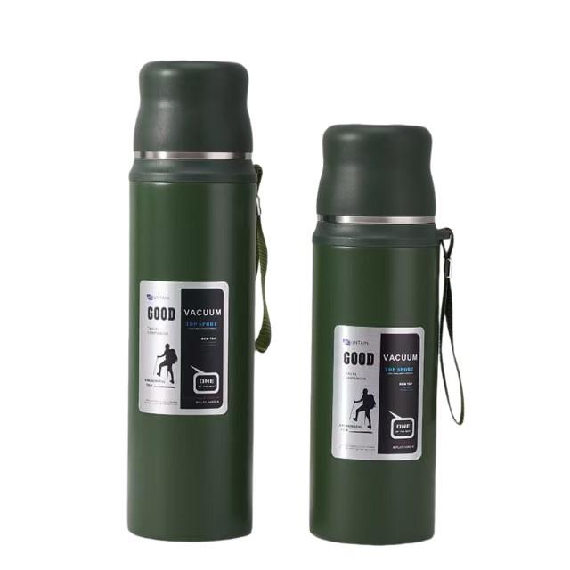 Stainless steel thermos cup sports kettle outdoor portable sling full steel cup water cup