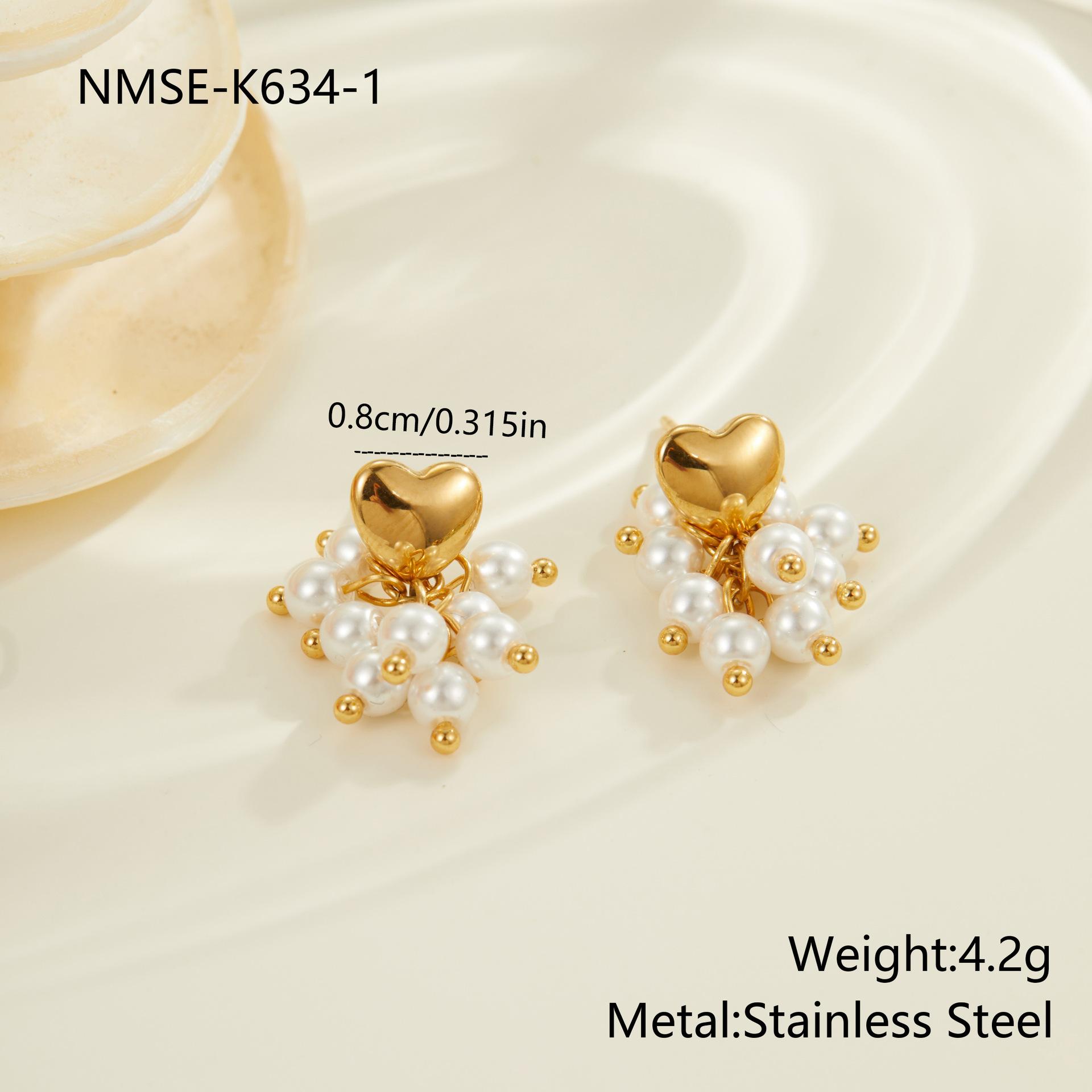 GEMCHIC Women s Vintage Luxury Natural Stone Beaded Earrings Stainless Steel Earrings Hypoallergenic Advanced Sense Jewelry