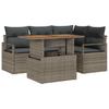 Garden Sofa Set with Storage 5 Pcs Grey Poly Rattan