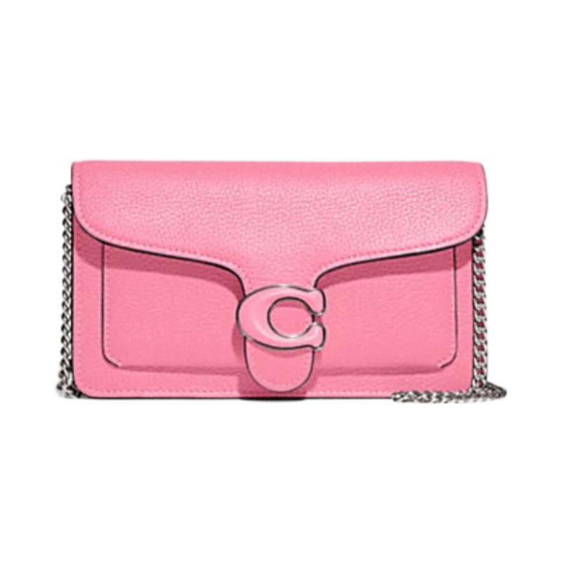 

COACH Tabby 21 Snap Fastening Pebbled Leather Shoulder Crossbody Clutch Small Women s Pink червоний