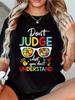 Autism Awareness T-Shirt - Puzzle Piece & Autism Symbol with  Don't Judge What You Don't Understand