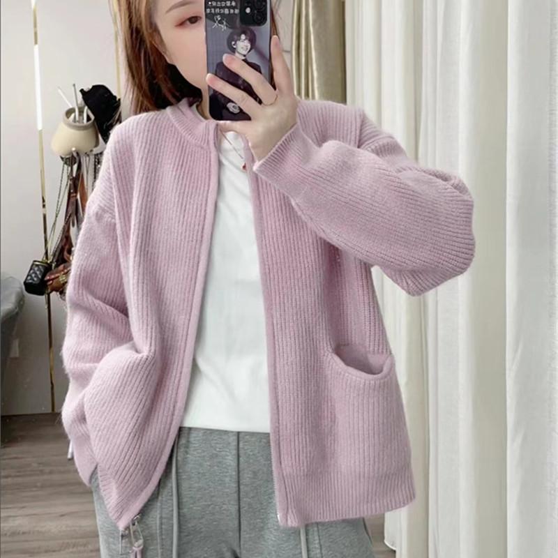 DAFIFY Women's Fashion Casual Fall Winter Solid Color Print Long Sleeve O-Neck Sweaters