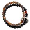 Handcrafted Style Ethnic Natural Stone Beaded Bracelet Unisex Geometric Design