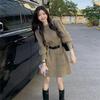 2025 Women's Autumn/Winter Wool Coat: Korean Style, Warm, Mid-Length, Double-Breasted, Age-Reducing, Loose Fit, Small Size.