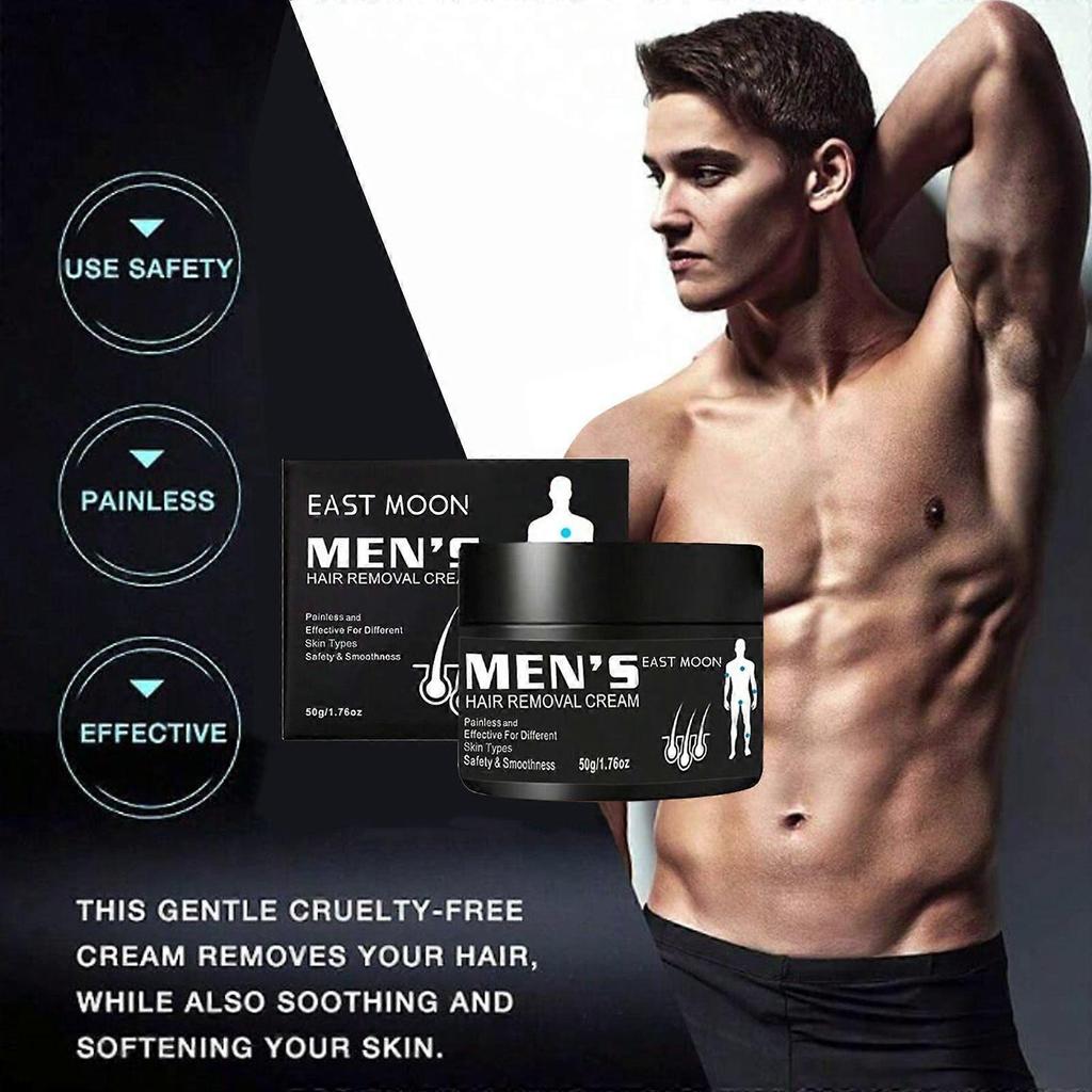 Limited time!!East Moon Men's Hair Removal Cream For Armpit, Leg, And Chest Hair  Gentle, Non-Irritating, Portable Hair Removal