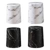 Decorative Marble Effect Trash Container with Rotating Lid Double Compartment Waste Bin for Home Office Bathroom