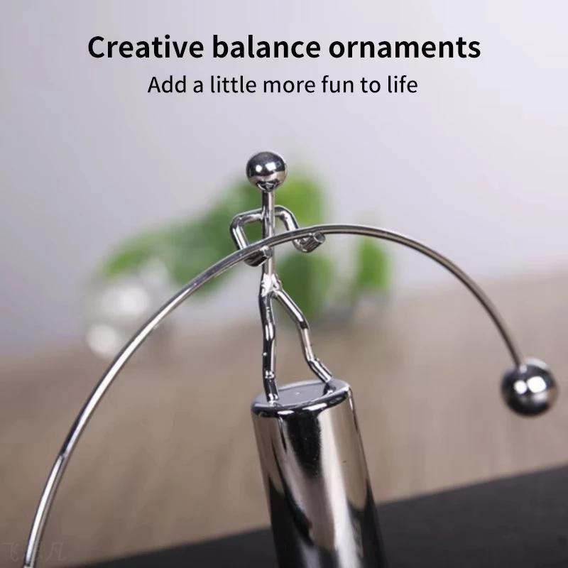 Creative Balance Ball Swing Fun Weightlifting Iron Does Not Fall The Small Man Decoration Tumbler