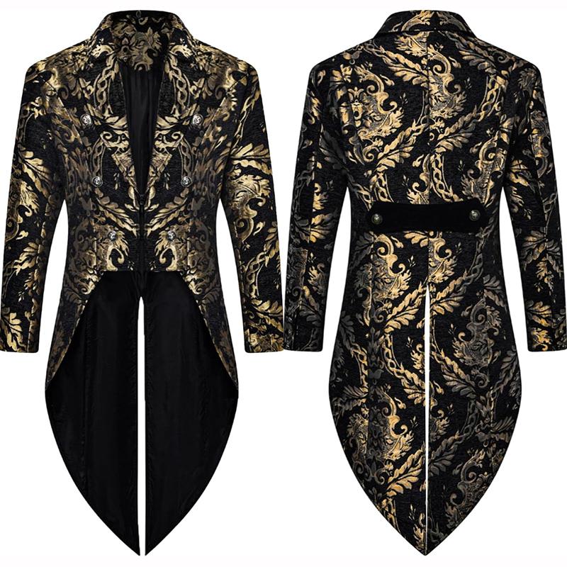 

Devil Fashion Мужской готический стимпанк фрак куртка черный свадебный хэллоуин куртка S