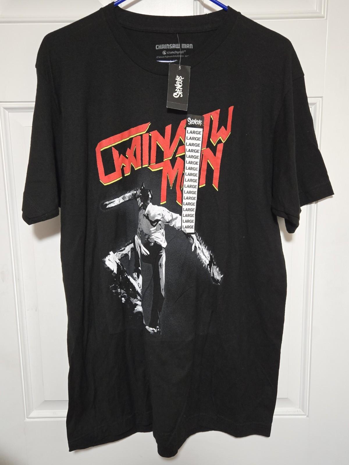 Chainsaw Man Crunchyroll Size Large Black Anime NWT NEW Denji Unisex T-Shirt XXXL