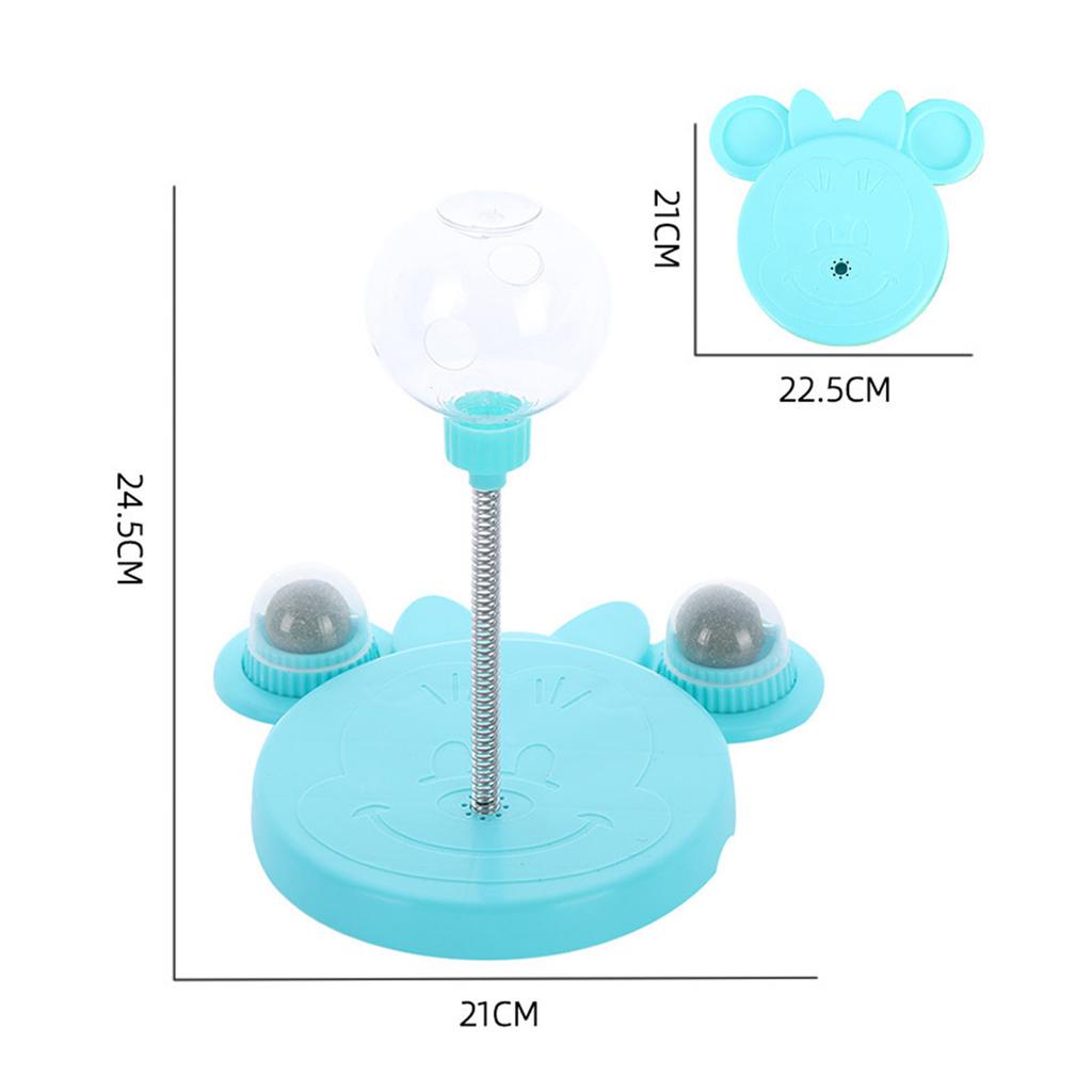 Cat Trt Dispenser Toy Plastic Cute Br Shape Lky Food     Track Feeder Toy with Spring for Cat Gifts