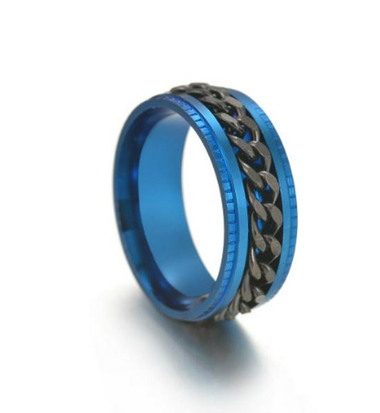 Trendy Titanium Steel Rotating Chain Decompression Ring for Men and Women - Durable, Fade-Resistant, Must-Have Accessory