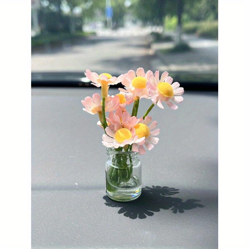 1pc Car Ornament Mini Vase Flower Interior Decoration Center Console Decoration