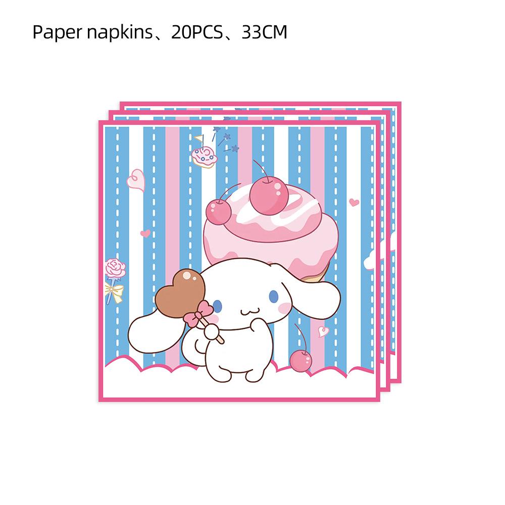 51pcs Cinnamoroll Kawaii Party Supplies Include Tablecloth Plates Napkins Cups