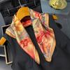 53cm Square Scarf 100% Pure Real Silk Scarves for Women Foulard Fashion 2025 Floral Brand Print Shawls Hijab Bandana Headband