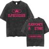 Seconds of Summer Everyones A Star World Tour Vintage Washed T Shirts Men Women Harajuku Hip Hop Oversized Tshirt Streetwear