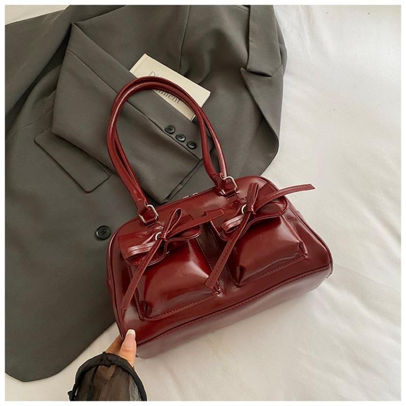 Niche high-end handbag women's new ballet style bow shoulder bag large-capacity commuter armpit bag