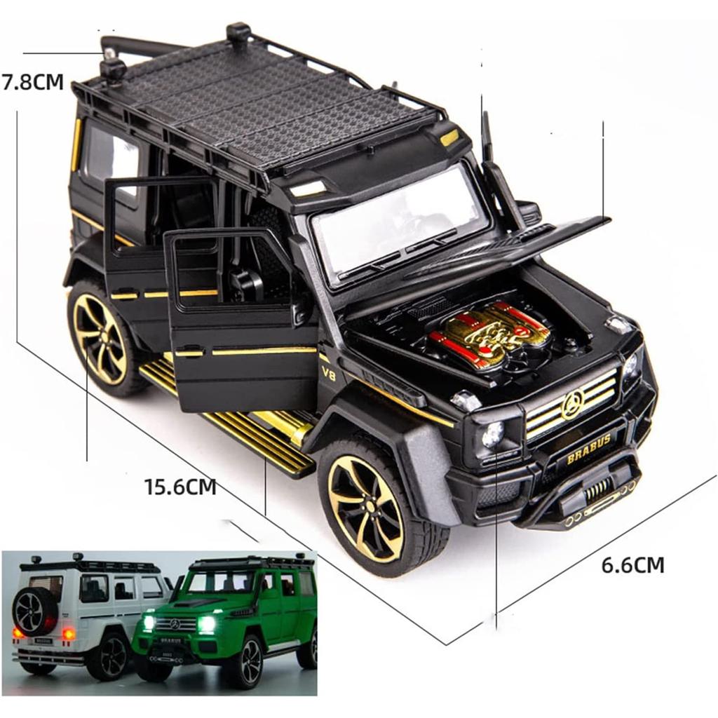 Model de mașină Benz G550 la scară 1/32 de jucărie, mașină de jucărie cu tragere înapoi cu sunet și lumină pentru copii mici, băieți, fete, colecție de cadouri