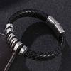 Woven Leather Rope Wrapping Special Style Classic Stainless Steel Men's Leather Bracelet New Design Decoration BB1082