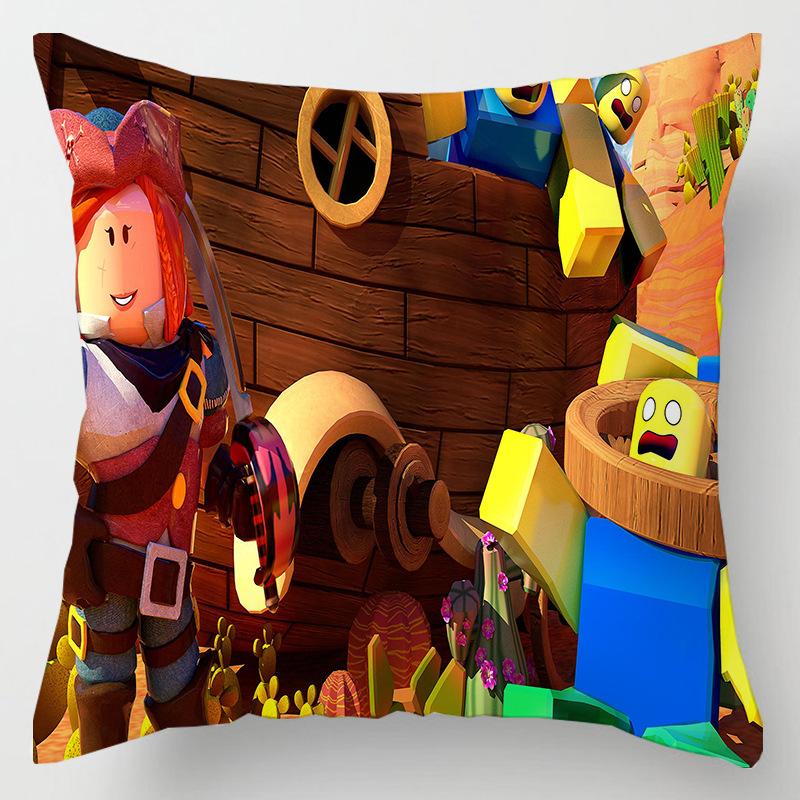 Game Roblox Cushion Pillow Hugging Pillow Case Roblox Anime Game Character Cartoon Printing Waist Pillow Cover Birthday Gifts
