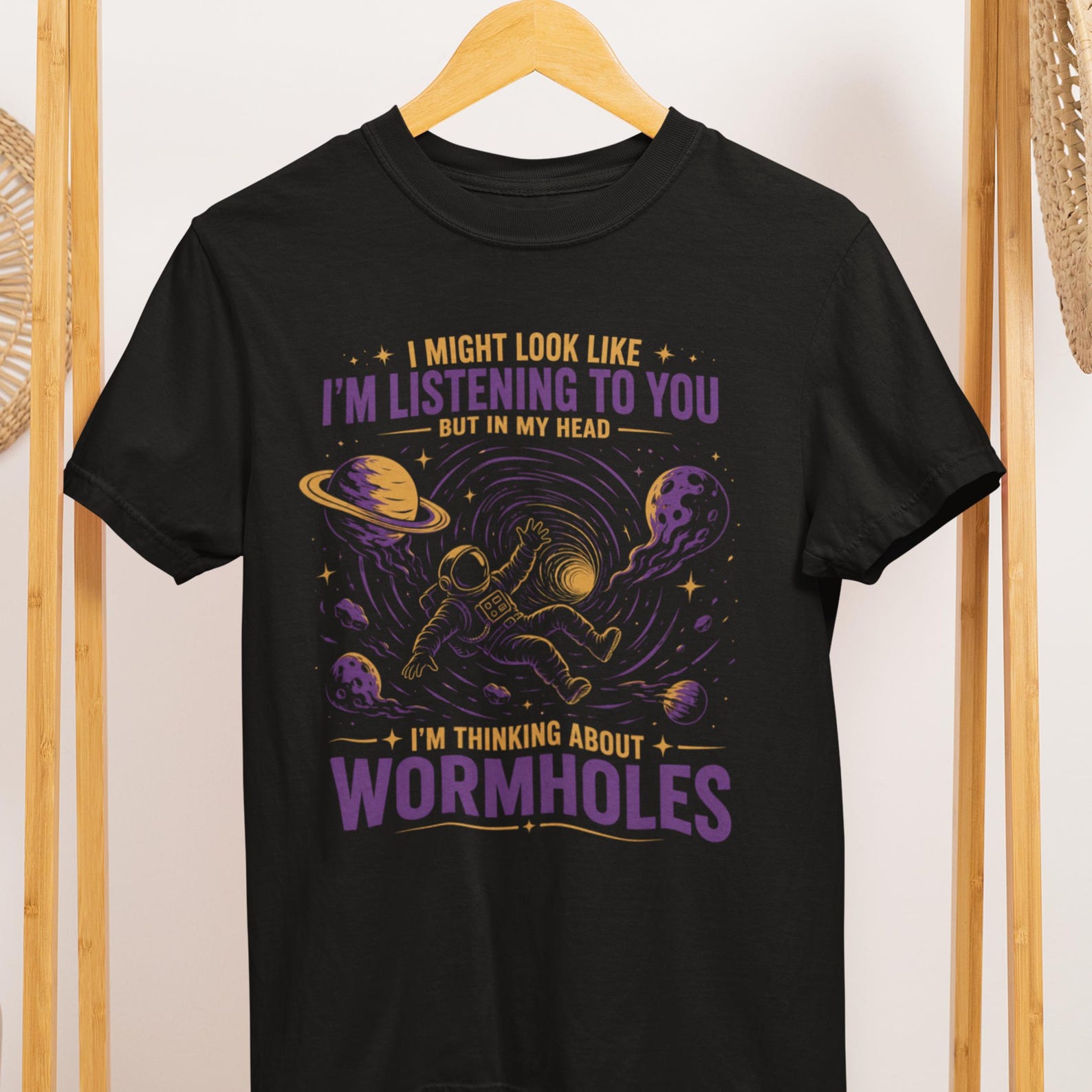 Wormhole Astronaut Shirt, Cosmic Physics Tee, Space Science Graphic Shirt S