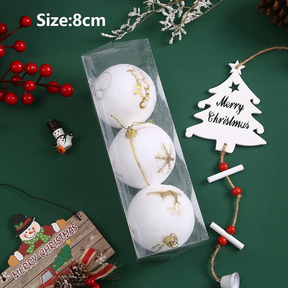 NEW Foam Christmas Hanging Balls Plastic Xmas Party Favors Xmas Tree Ornaments White Merry Christmas Decoration Christmas