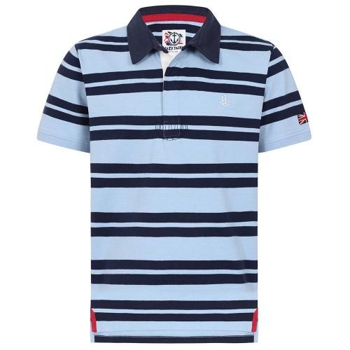 Lazy Jacks Mens Striped Short-Sleeved Rugby Polo Shirt