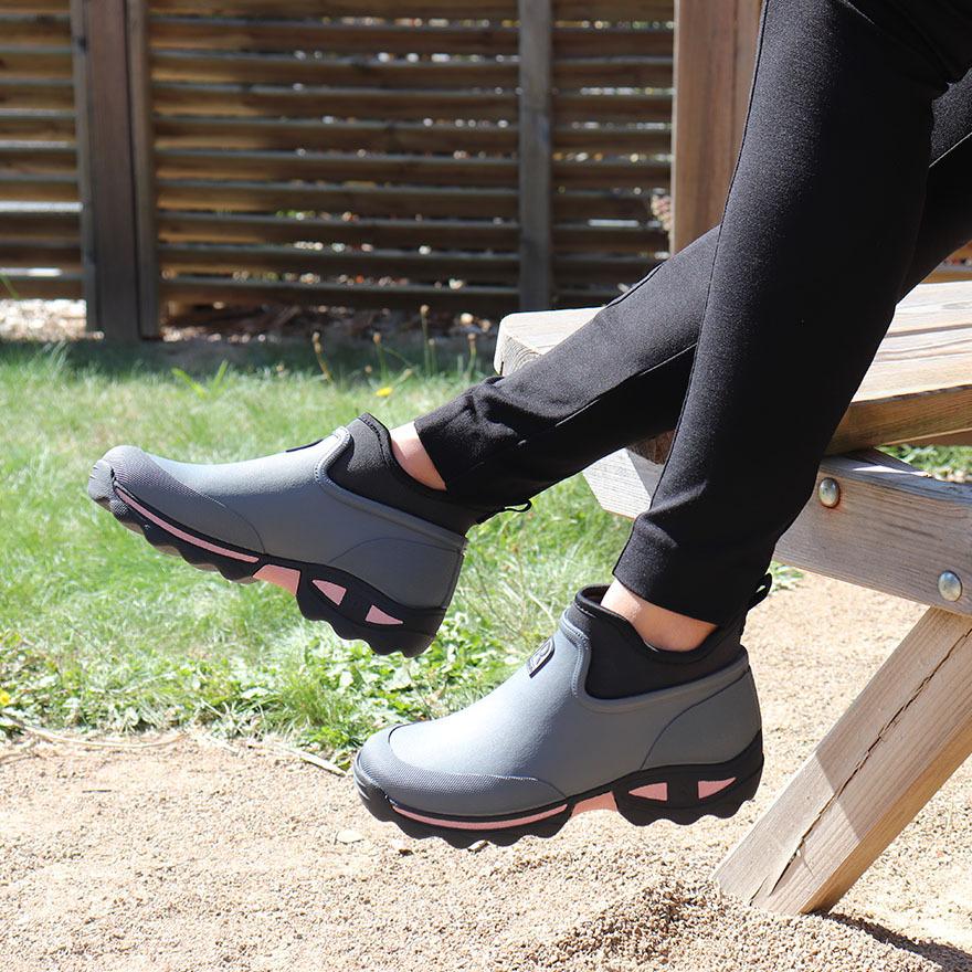 Rouchette Clean Lady Women'S Ankle Gardening Rain Boots_Gray