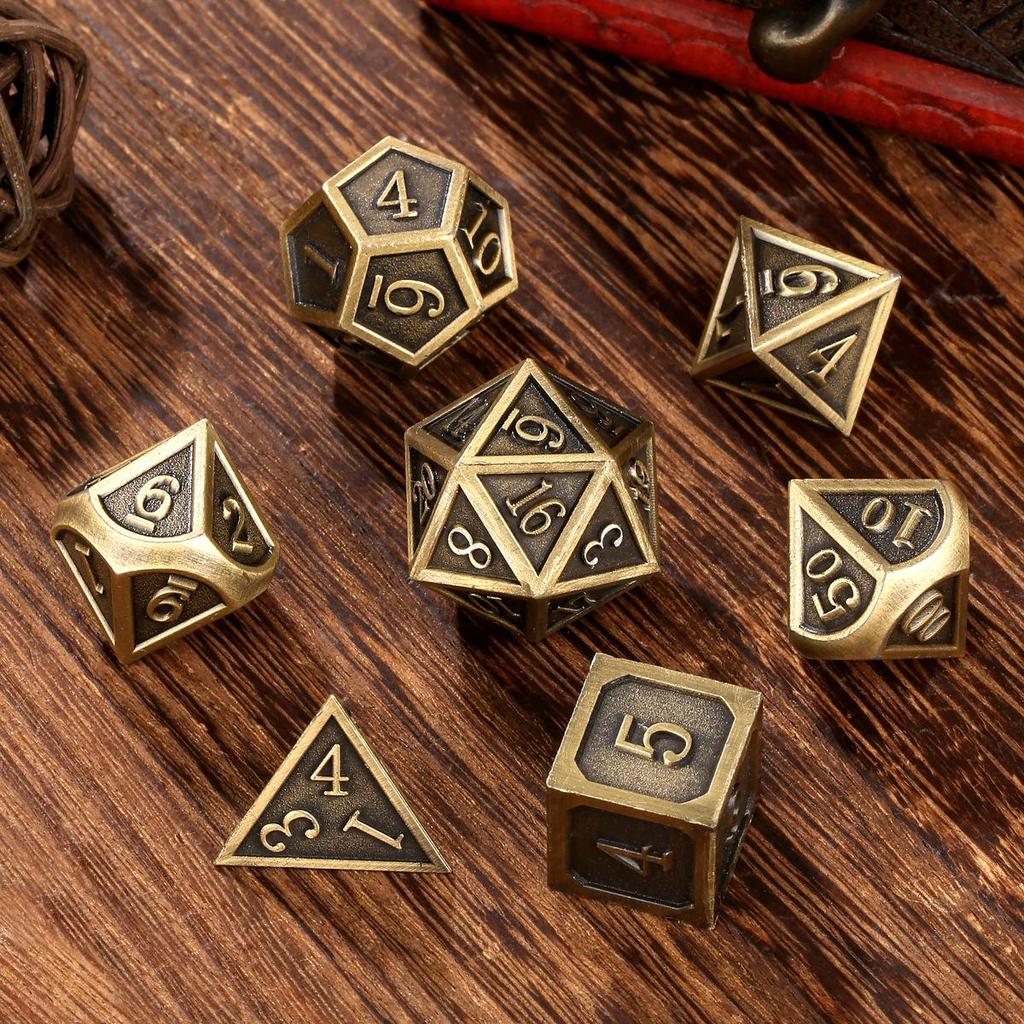 Hot Metal DND Polyhedral Dice Set for Tabletop RPGs