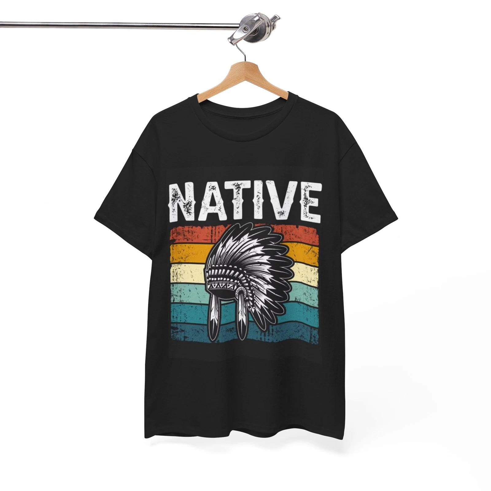 Головной убор вождя коренных американцев Цветная индейская футболка Новая унисекс Плотный хлопок 2XL