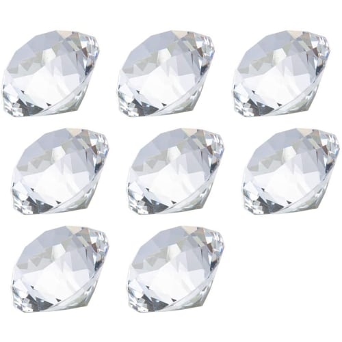 LONGWIN 30mm (1.2 Inch) Crystal Diamond Theme Dinner Party Table Decorations, Party Favors, Gifts for Kids, Pack of 8 (Clear)