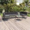 Vidaxl 8-Cz. Garten-Sitzgruppe, Kissen, PE-Rattan, Grau