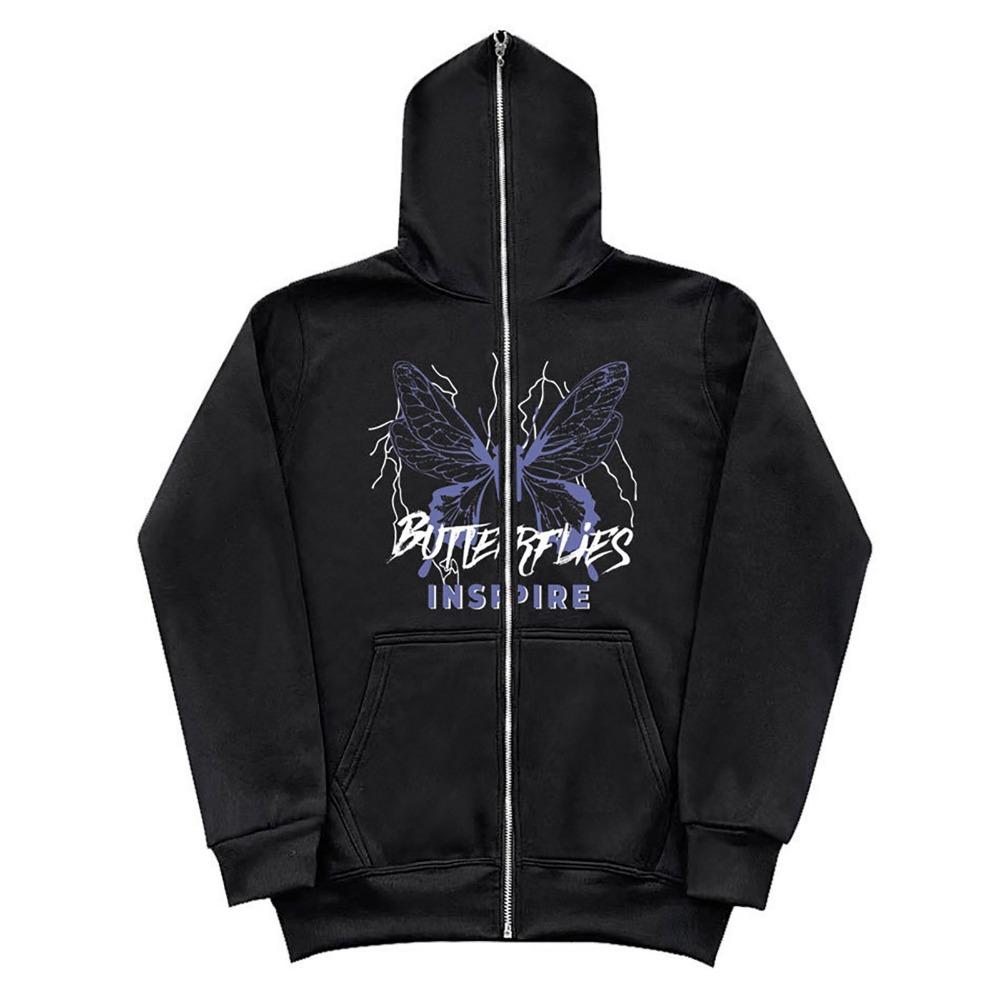 Толстовки Аниме Свободная женская толстовка 2024 года с принтом на молнии мужская — фото 4