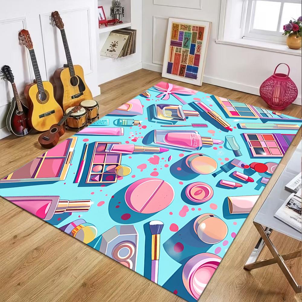 

Lipstick & High Heels Pattern Area Rug for Living Room Bedroom Bedside Non-Slip Floor Mat Fashion Beauty Home Decor Lounge 40x60CM
