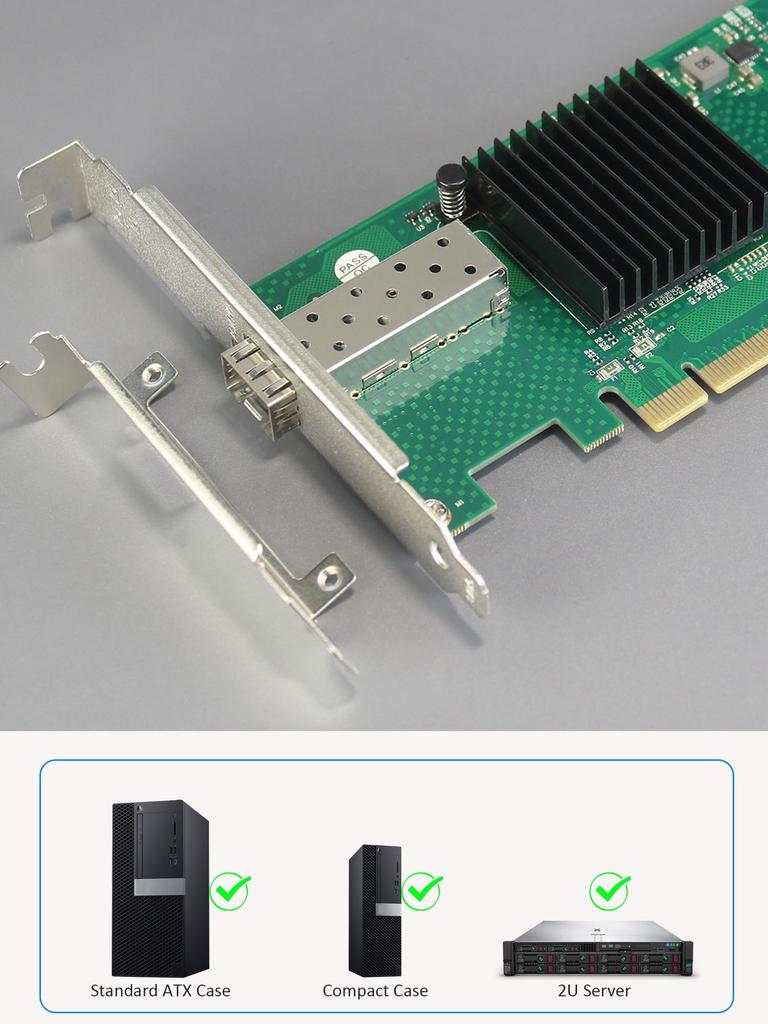 GLOTRENDS ST7315 10Gb LAN Intel 82599EN PCIE X4 Mac OS Not Compatible SFP+ Card, Controller, 2.0 Interface,