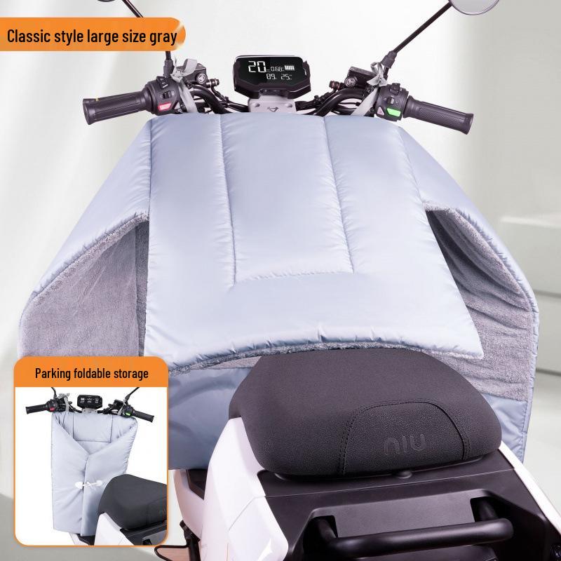 Electric Vehicle Windshield Winter Velvet Windproof Cover & Battery Motorcycle Knee Pads for Cold Protection