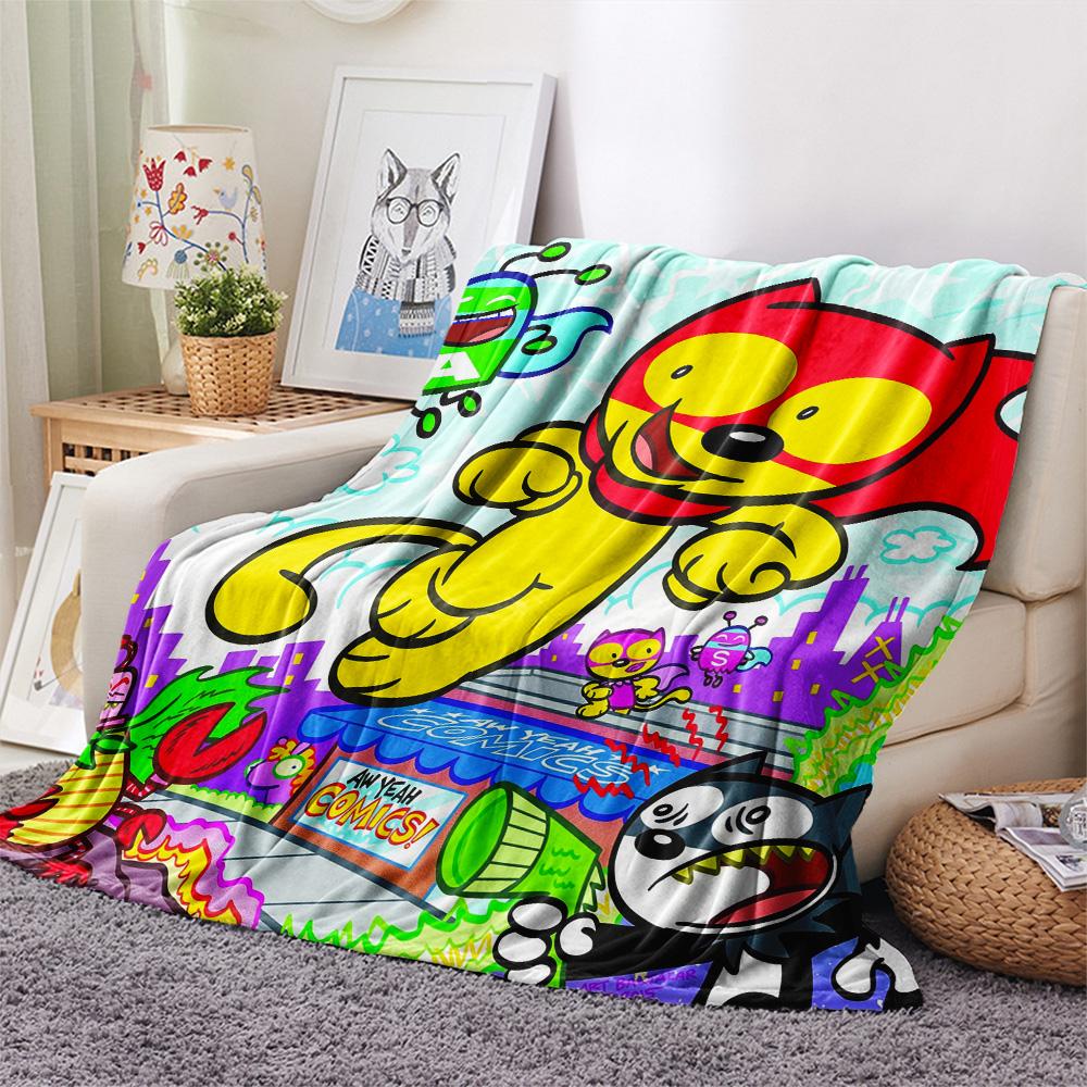 Wow Manga  Print Flannel Blanket, High quality Comfortable for All Seasons, Home Decor, Warmth and Comfort