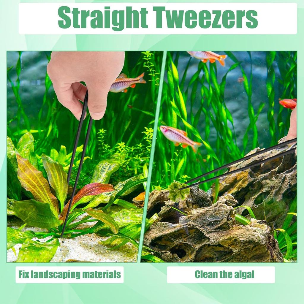 Aquarium Aquascape Werkzeug-Set, 4-in-1 Rostfrei Wasserpflanzen Aquascaping Werkzeug Edelstahl Aquarium Becken Reinigen Fischbecken Aquascape Werkzeug-Sets
