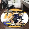 1pc Karasuno Volleyball Player Anime Round Carpet  Office Chair Mat, AntiSlip Rug for Home Decor, Seasonal Gift, Suitable for Office, Living Room