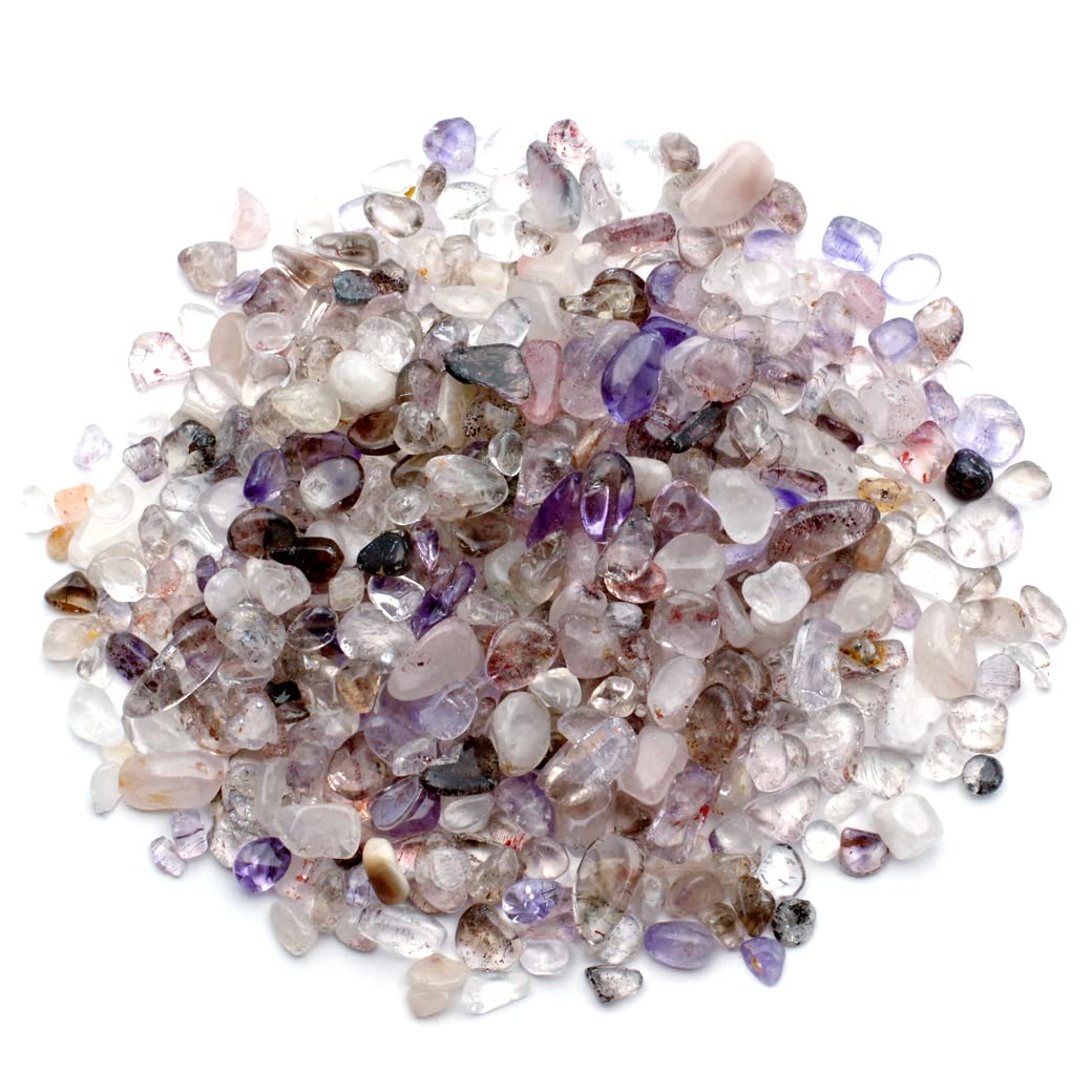 

[ЗОЛОТОЙ КАМЕНЬ] Супер Семь Галька 100г Маленький Кварц с Другими Включениями Очищающие Товары Детали для Ногтей Натуральный Камень Камень Силы