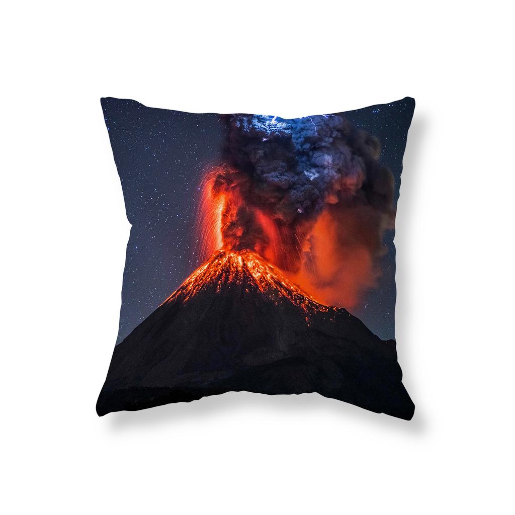 Volcanic Eruption Lightning Landscape Throw Pillow Cover Sofa Decorative Pillow Cover Chair Cushion Cover Room Home Decor