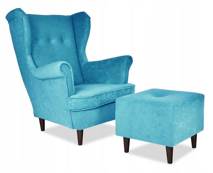 Fotel uszak ARI skandynawski Family Meble błękit jasnoniebieski welur