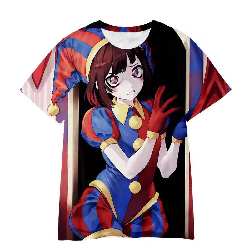 Niesamowity Cyfrowy Cyrk Koszulki Anime Niesamowity Cyfrowy Cyrk Dzieci Cosplay Koszulka Drukowana 3D Dla Chłopców dziewczęca koszulka