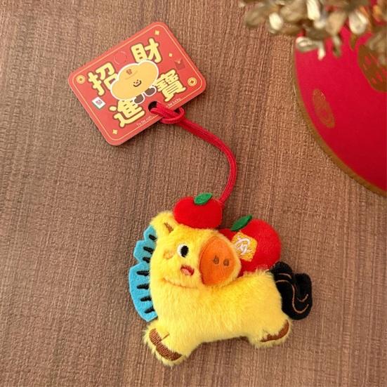 Keychain Pendant Colorful Plush Horse Design Decorative Keychain Good Luck Mascot Charm Wallet Backpack Car Keys Bag Car Accessory