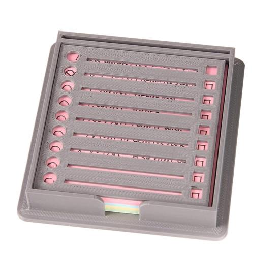 Sticky Note Holder with Stencil Post-it Note Dispenser Waterproof Portable Acrylic Self-Sticky Note Pad Storage Organizer