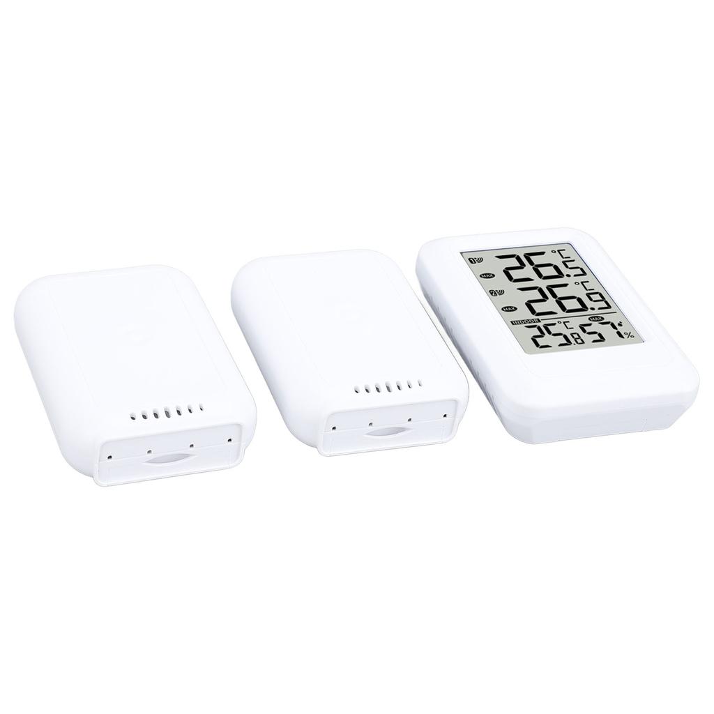 Indoor Outdoor Thermometer Time Display Alarm Calendar Function Digital Wireless Thermometer for Home Factory Office