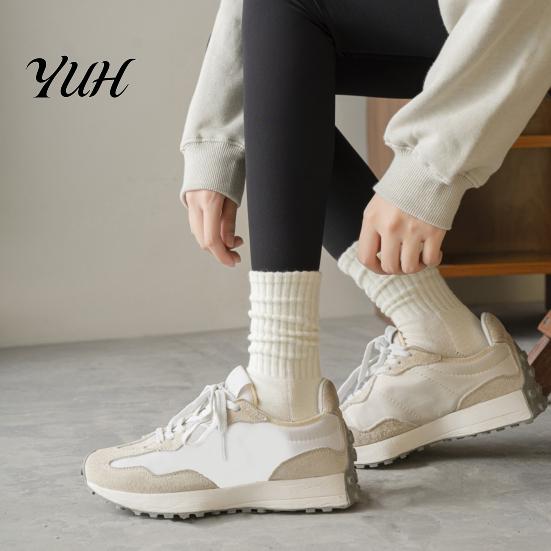 Everyday Wear Thick Socks Solid Color Crew Socks, Thickened Terry Lining Winter Warm Autumn Cold Protection Soft Elastic Cotton Blend for Daily