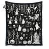 Cozy Bed Throw for Creative Adults Halloween DIY Coloring Blanket, Blanket with Ghost Patterns, Color Your Machine Washable Sofa Own And Kids,