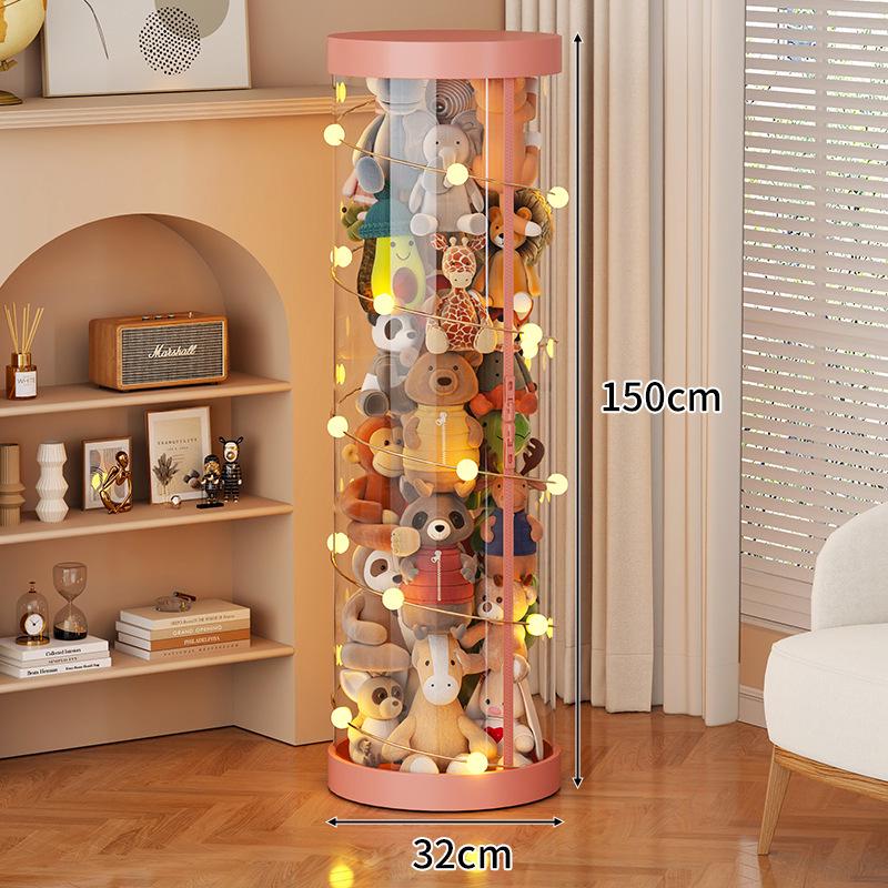 Large Capacity Transparent Toy Storage Bucket for Dolls and Plush Toys