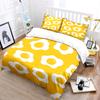 Ensemble de literie imprimé motif œuf au plat fond jaune 1 housse de couette 2 taies d'oreiller pour adulte et enfant Cadeau de luxe Taille double